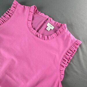 J.Crew Dress Women Bubblegum Pink Ruffleneck  Sleeveless A-Line Lined Mini 12
